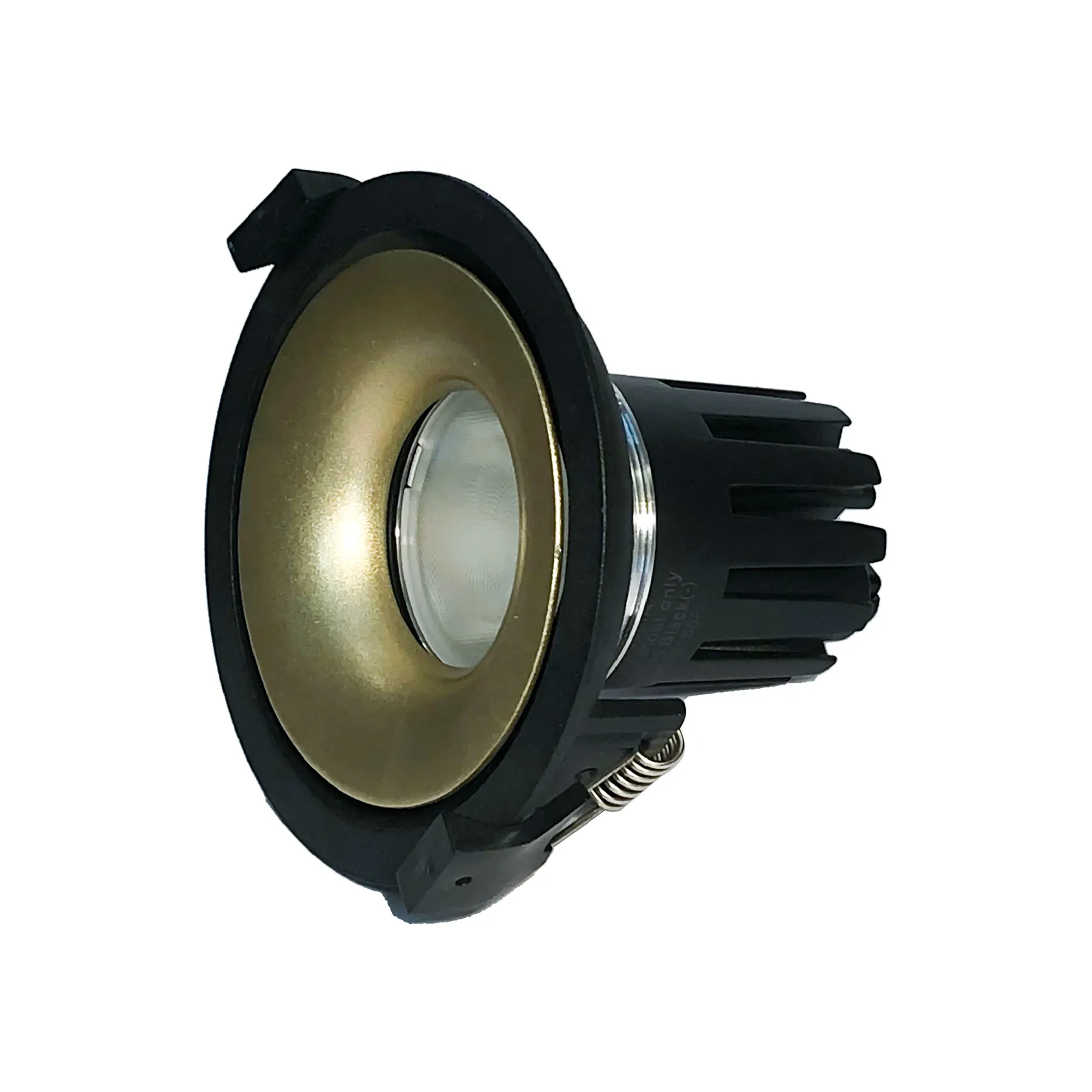 DM202607  Bolor 15 Powered by Philips 15W 1350lm 3000K 24° Engine, 350mA,Black/Gold,Fixed Recessed Round Spotlight,IP20.